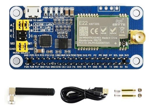 WaveShare SX1262 LoRa HAT, Raspberry Pi Uyumlu, 868MHz, 5KM Menzil
